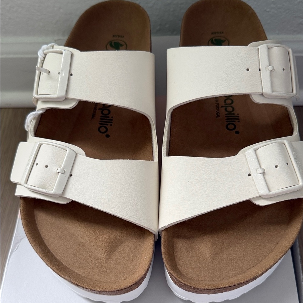 Papillio by Birkenstock Arizona Flex Platform Eggshell size 42 NWB